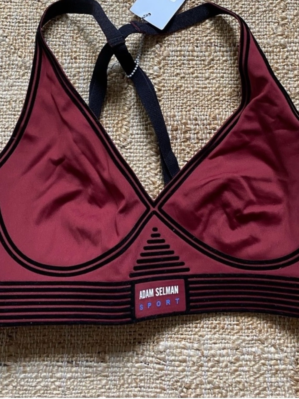 Adam Selman Sport Bonded Sports Bra in Oxblood - Picture 3 of 4